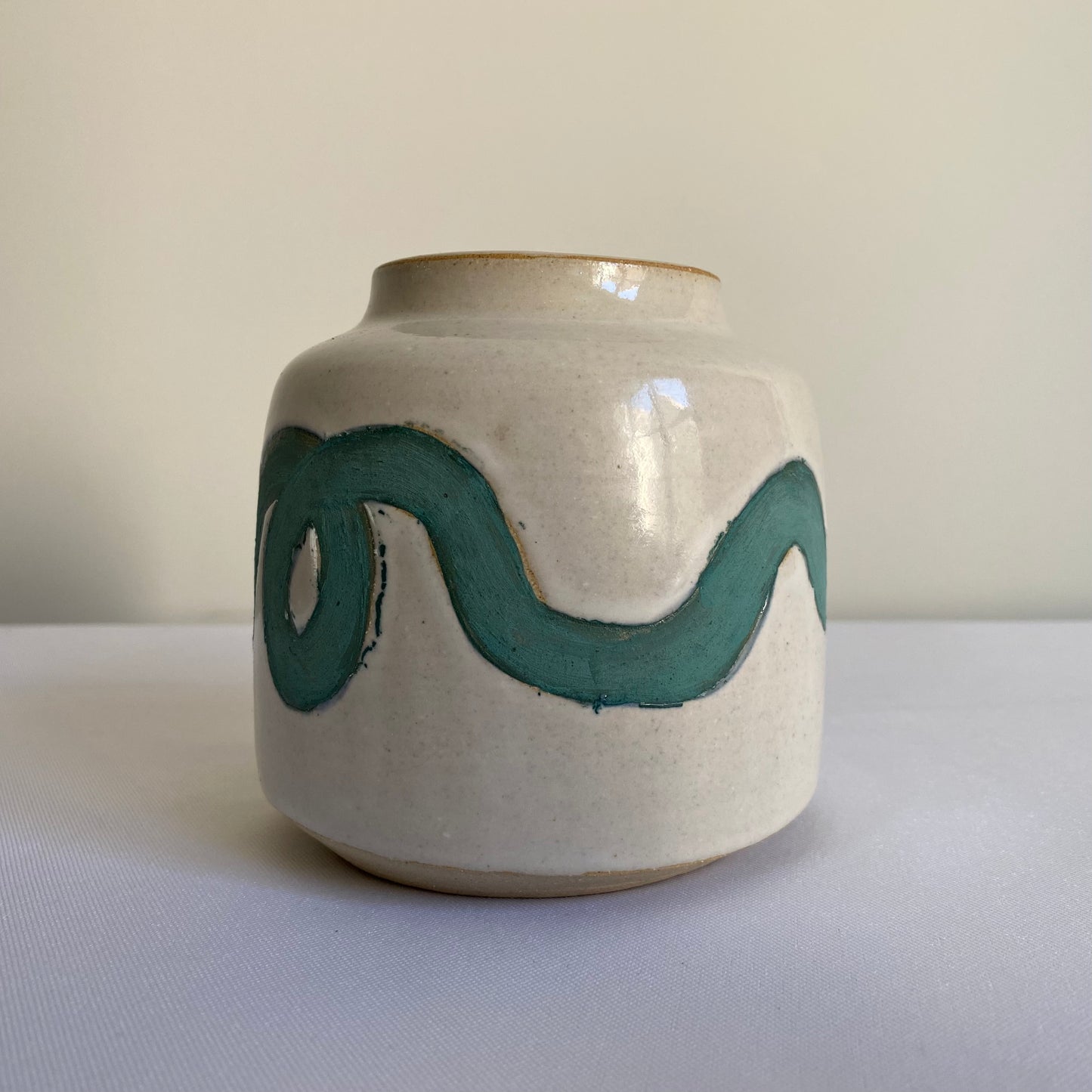 Teal Swirl Bud Vase