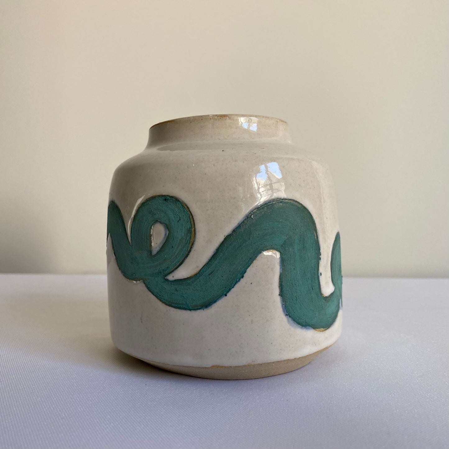 Teal Swirl Bud Vase