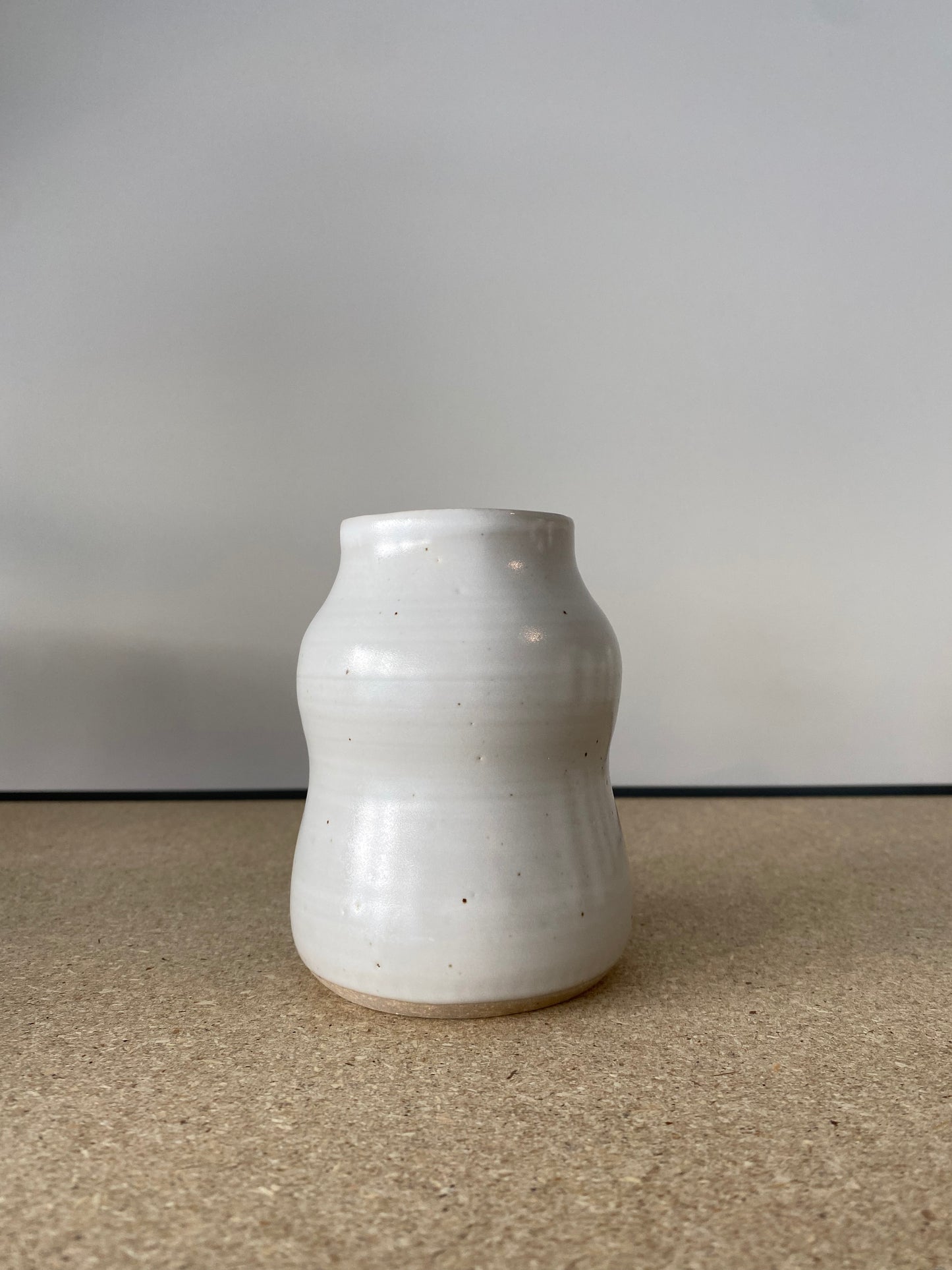 Funky White Bud Vase